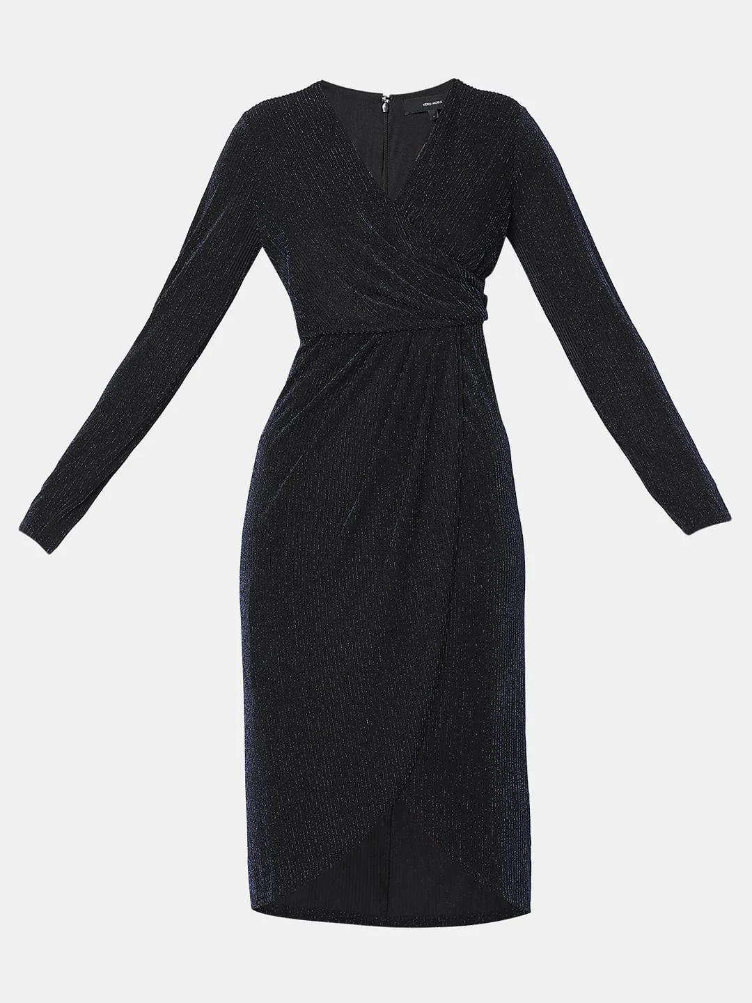 Navy Blue Shimmer Midi Dress - Image 6
