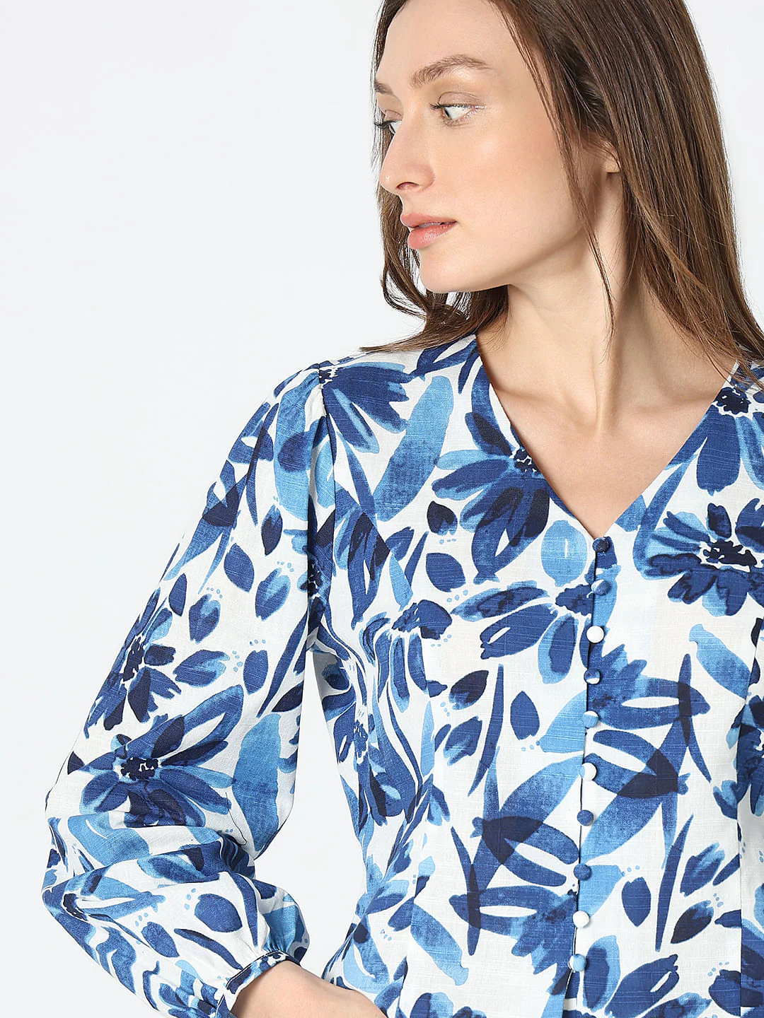 Blue Abstract Print Tops - Image 6