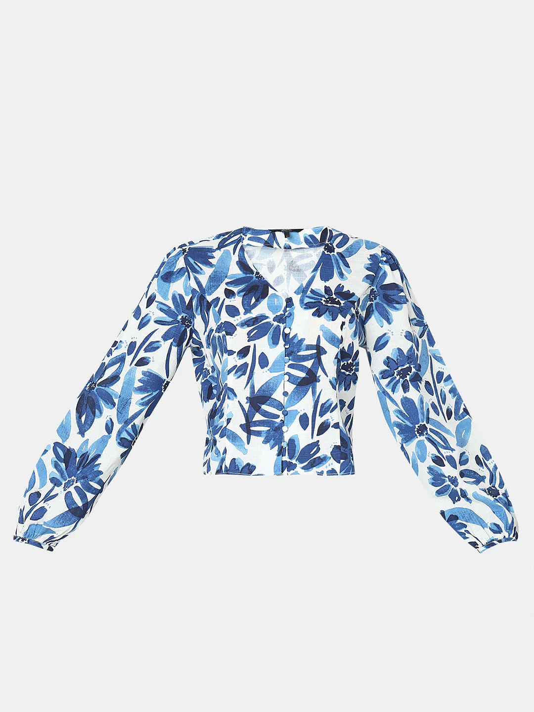 Blue Abstract Print Tops - Image 7