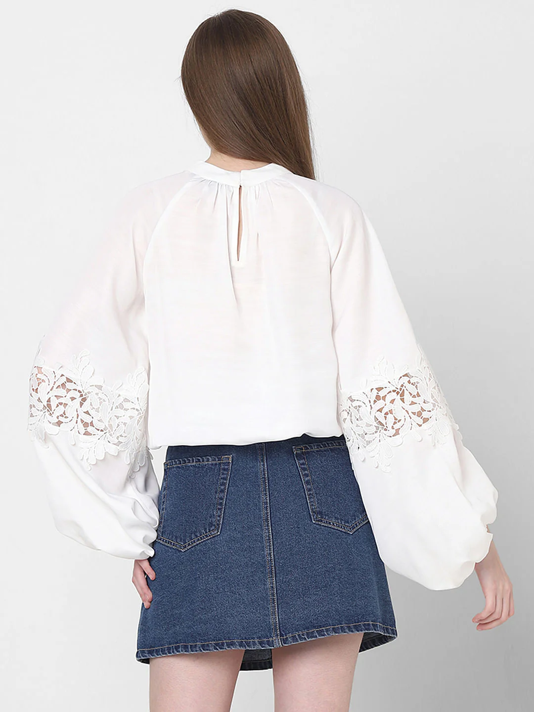 White Lace Detail Top - Image 4