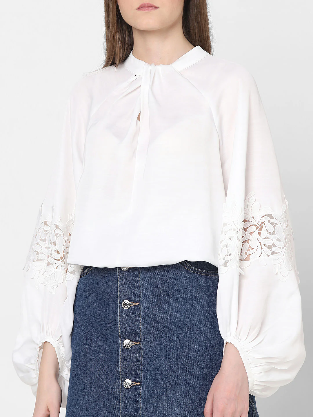White Lace Detail Top - Image 6