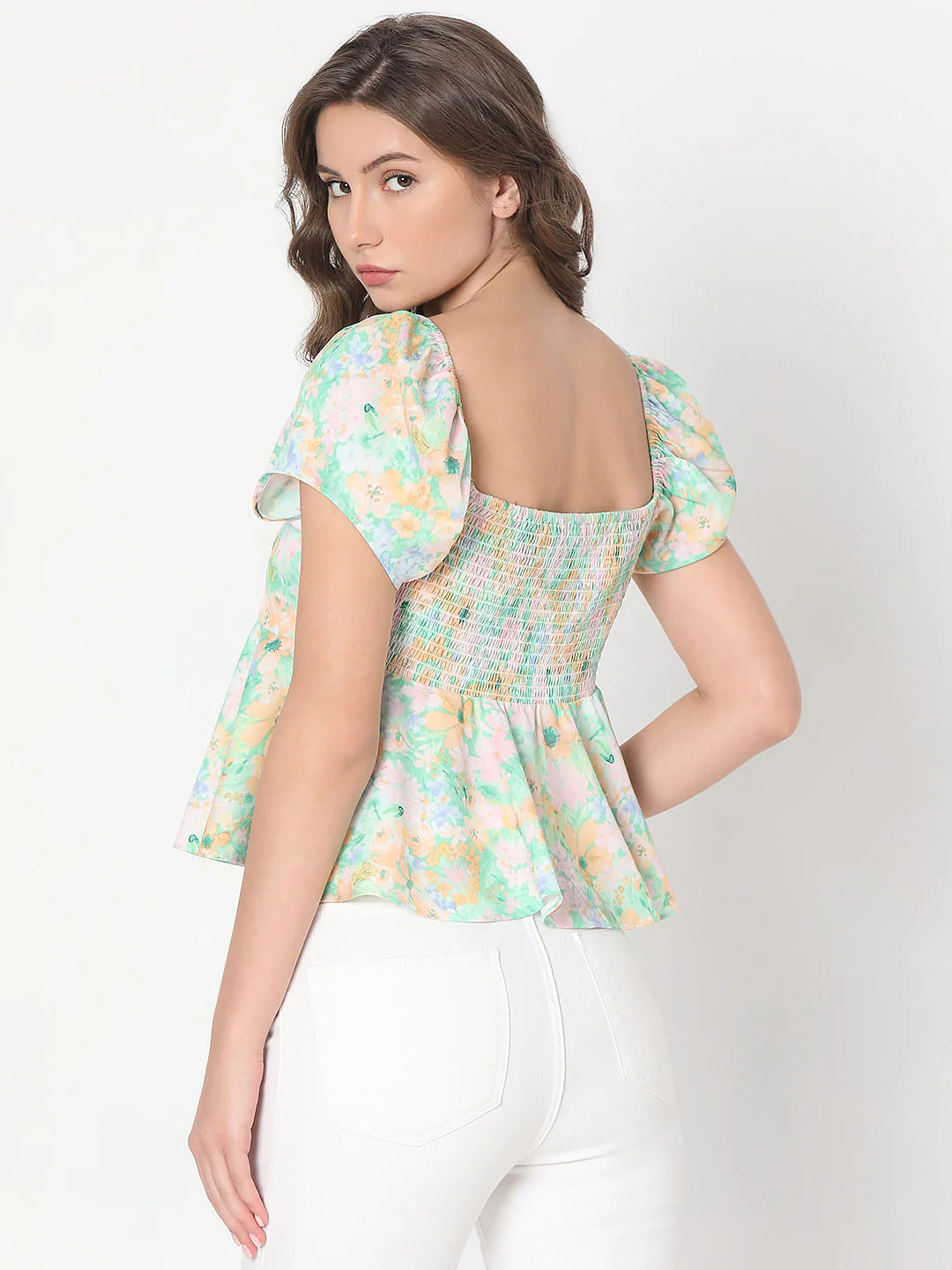 Green Floral Printed Top - Image 4