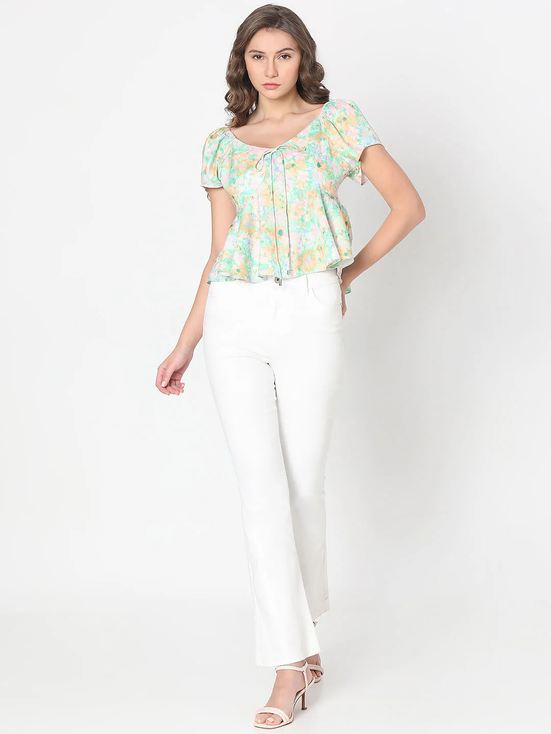 Green Floral Printed Top - Image 5