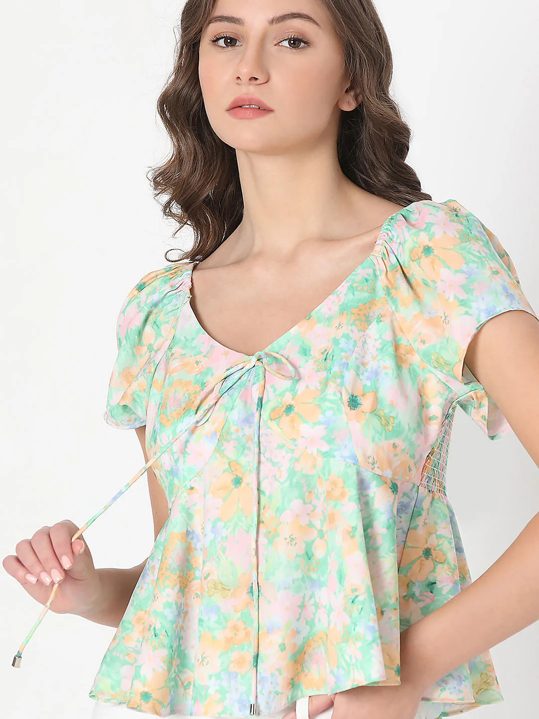 Green Floral Printed Top - Image 6