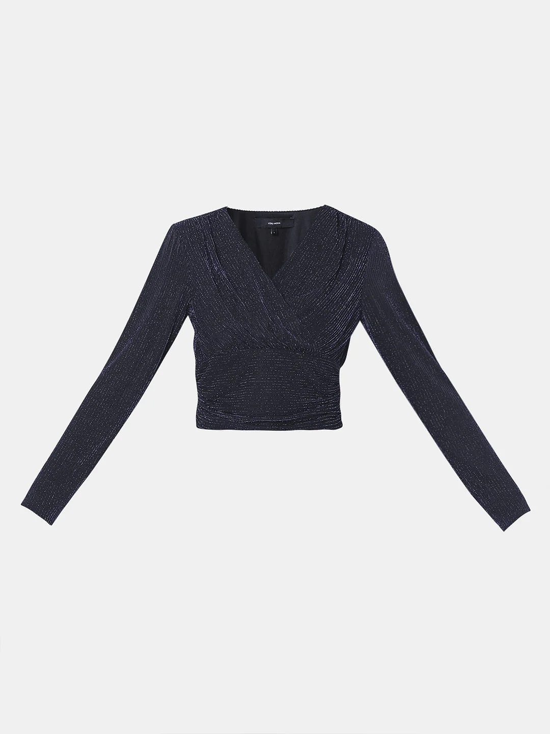 Dark Blue Shimmer Cropped Top - Image 7