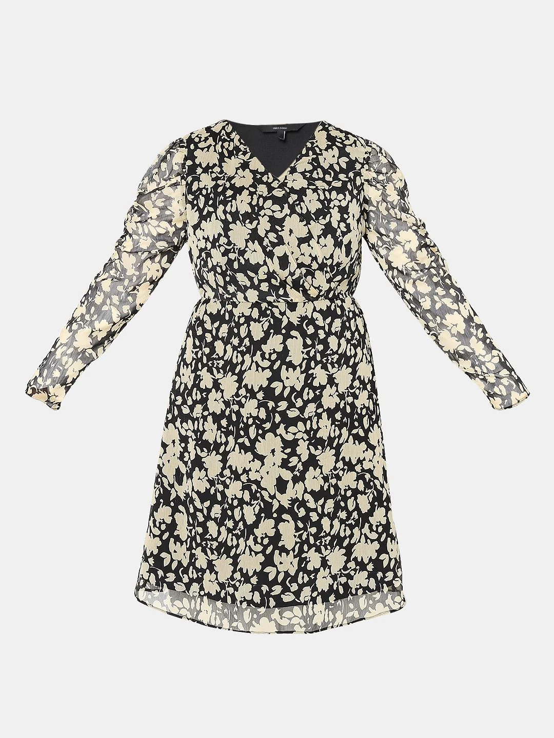 Black Floral Print Dress - Image 7
