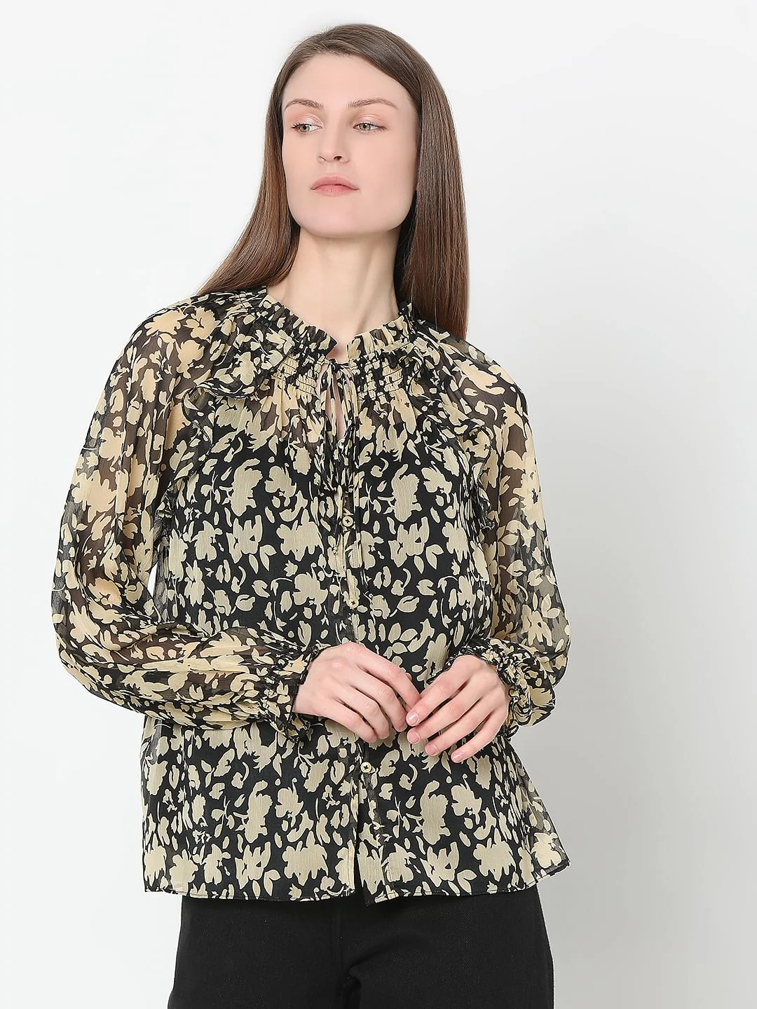 Black Printed Top - Image 2