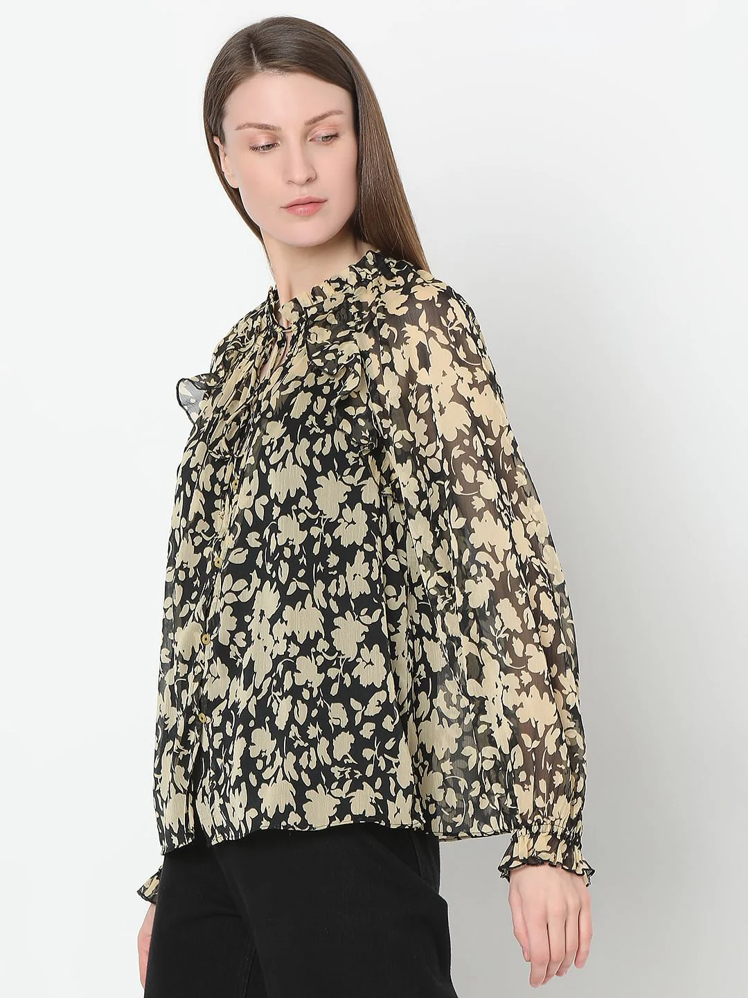 Black Printed Top - Image 3