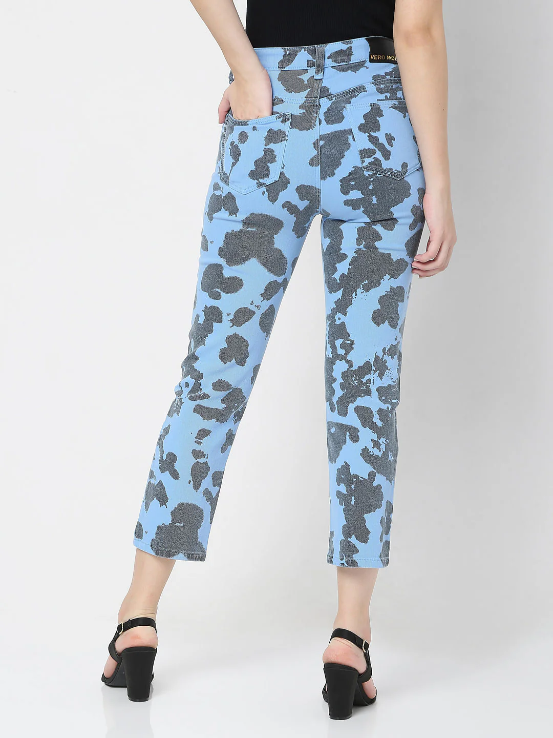 Blue Printed High Waist Wendy Skinny Jeans - Image 4