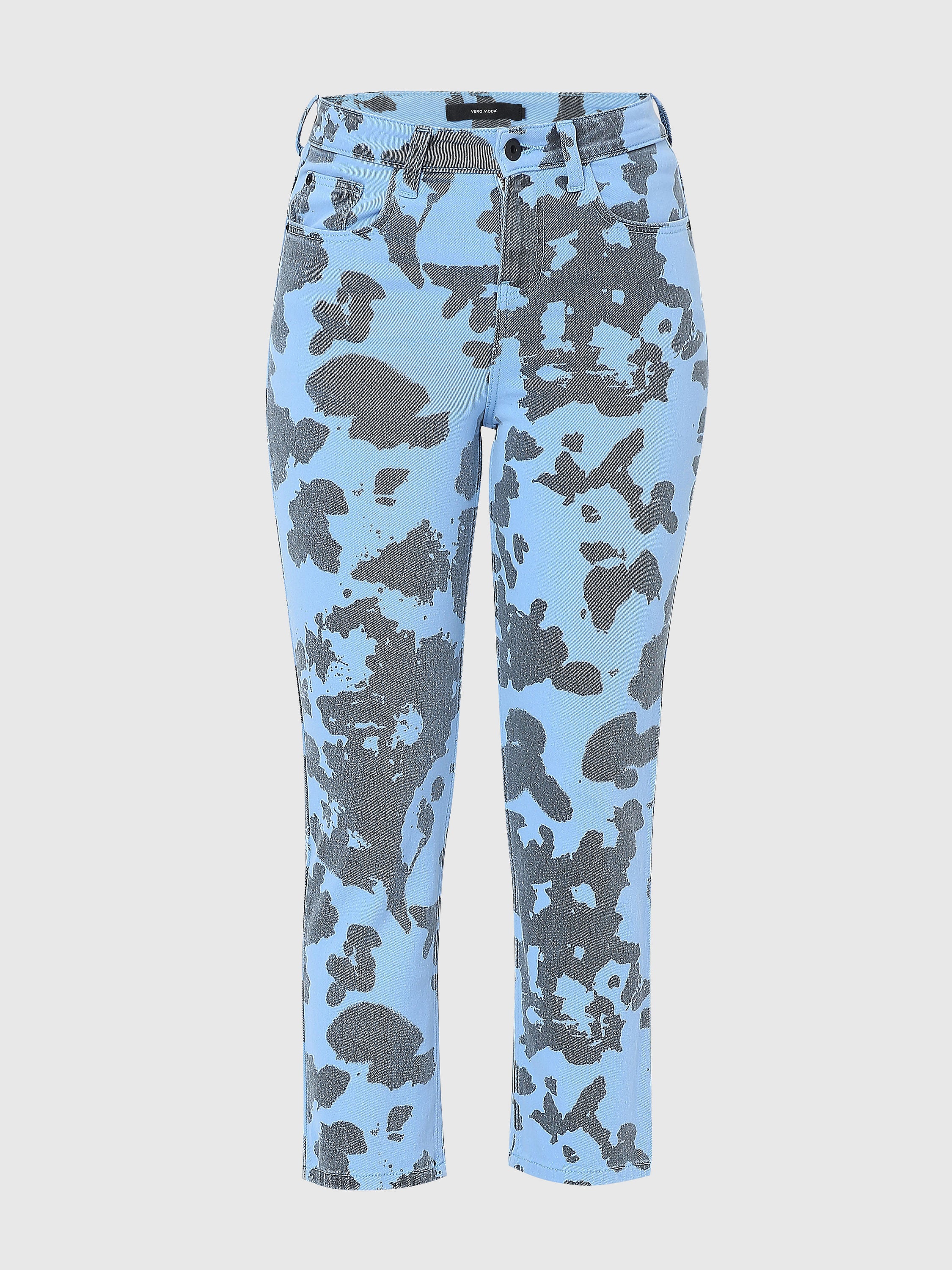 Blue Printed High Waist Wendy Skinny Jeans - Image 7