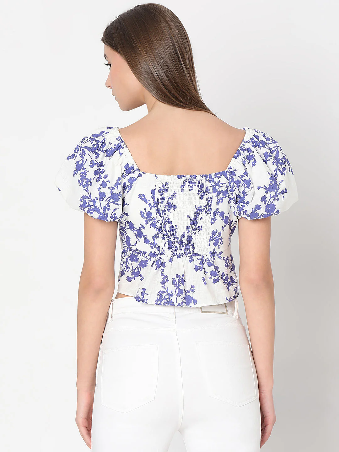 White Floral Print Top - Image 4