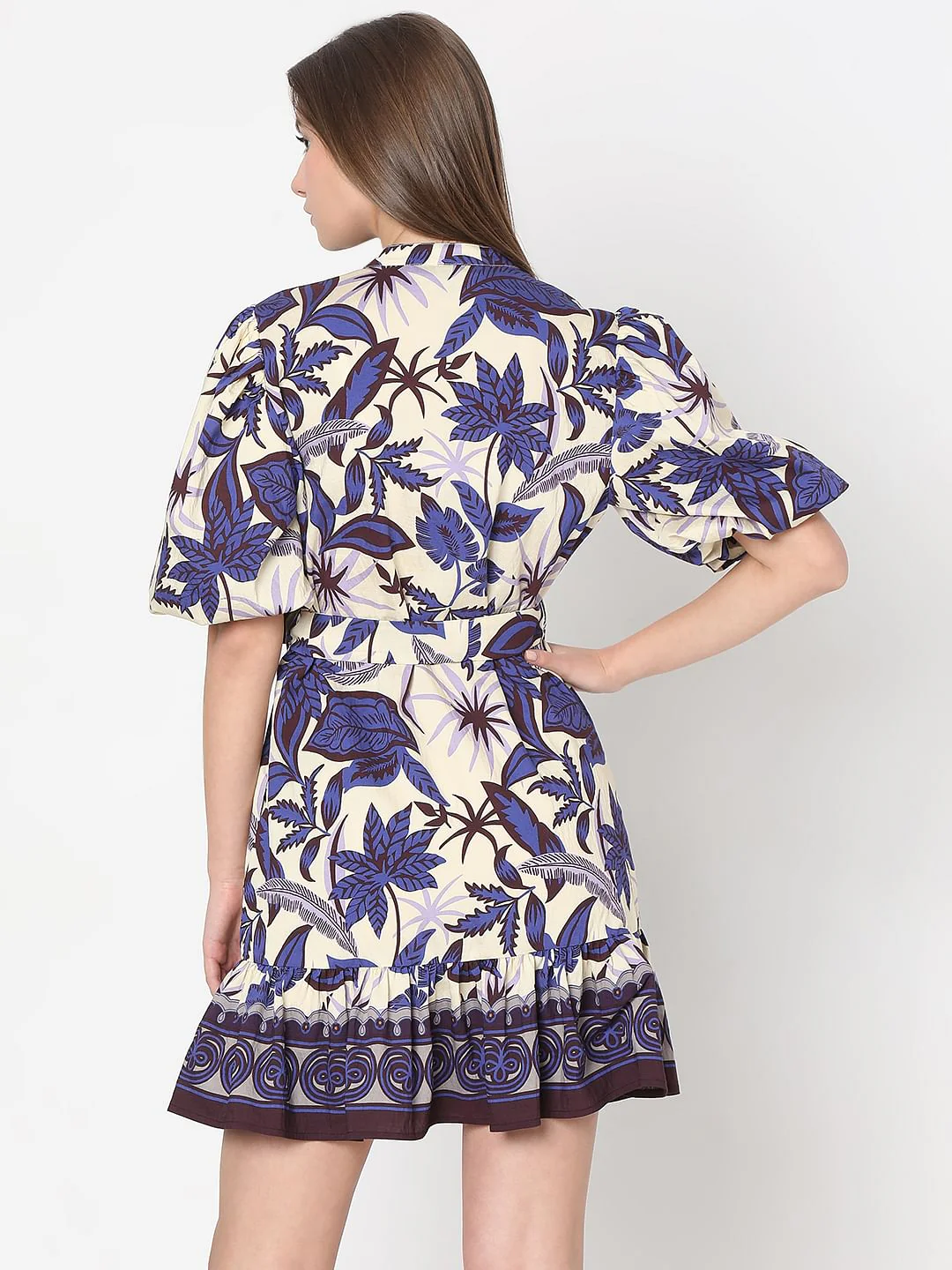 Purple Floral Mini Dress - Image 4