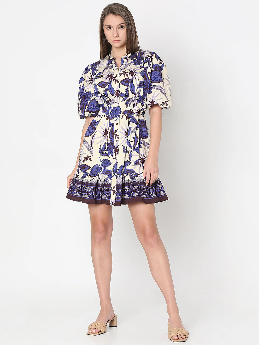 Purple Floral Mini Dress - Image 5