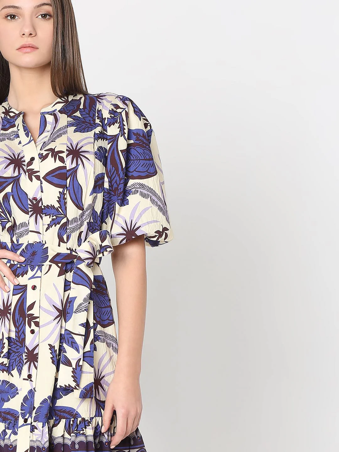 Purple Floral Mini Dress - Image 6