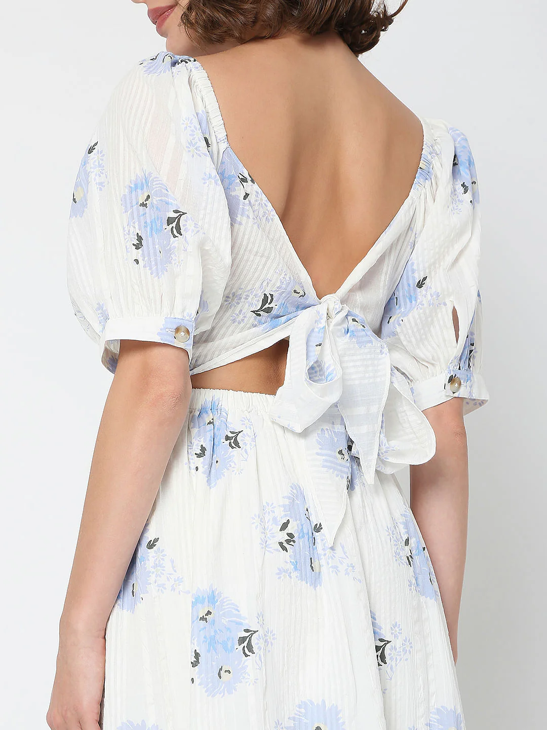 White Floral Midi Dress - Image 6
