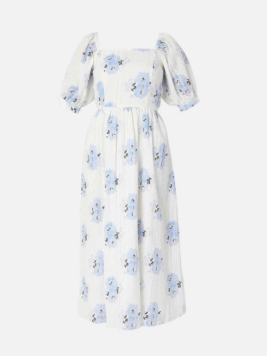 White Floral Midi Dress - Image 7
