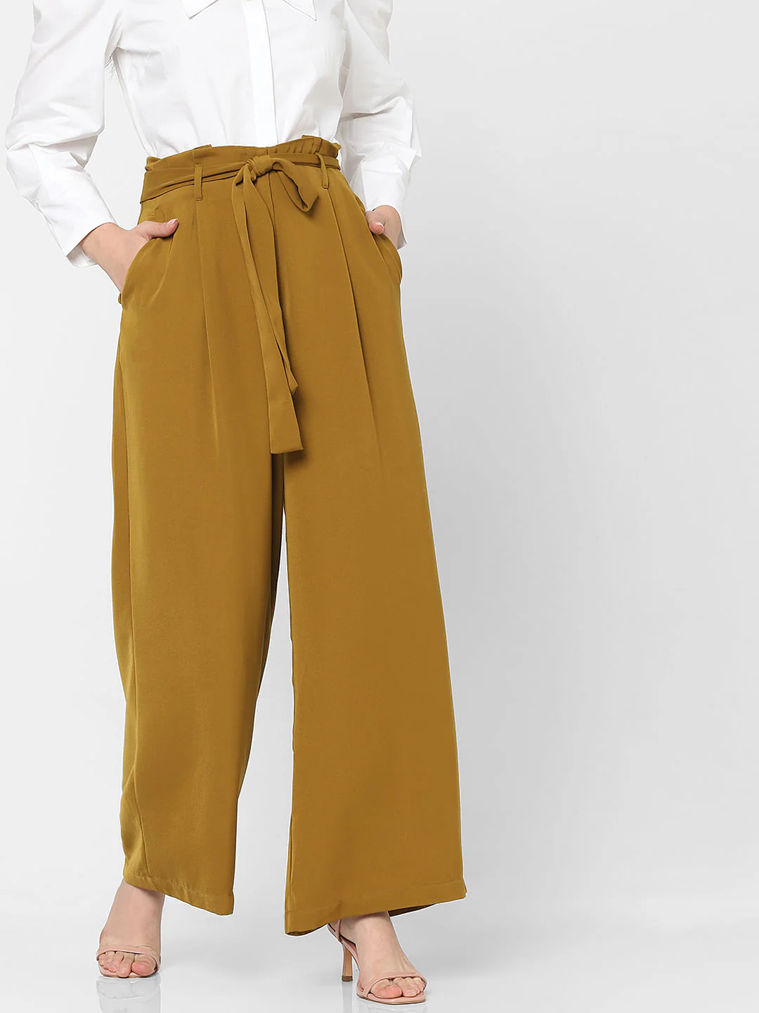 Brown High Rise Wide Leg Pants - Image 2