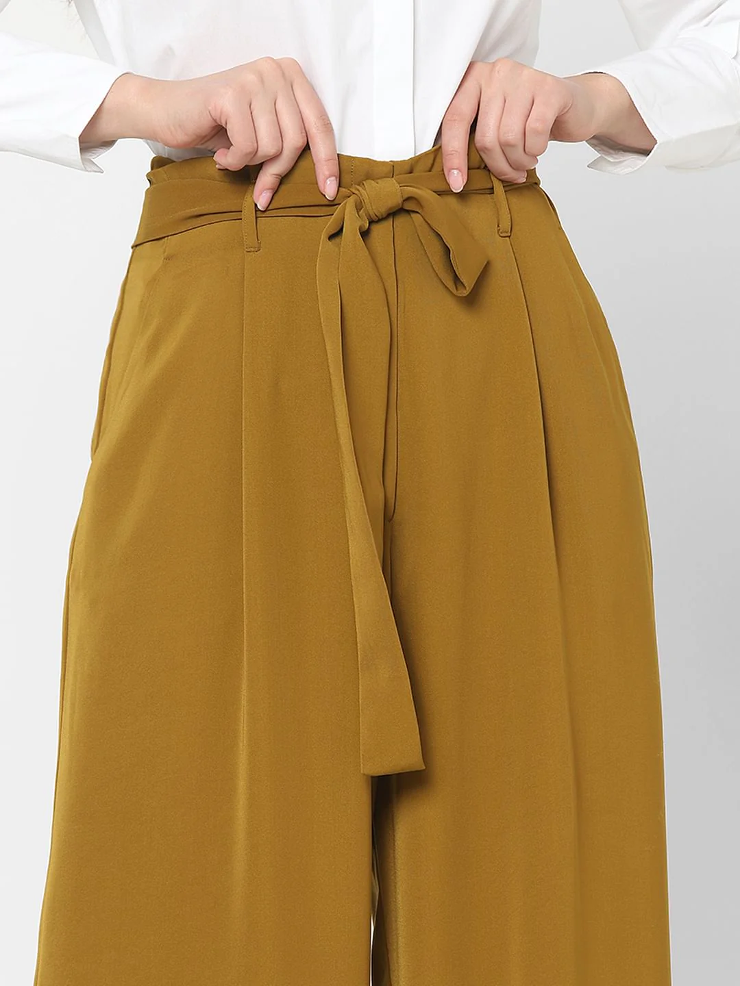 Brown High Rise Wide Leg Pants - Image 5