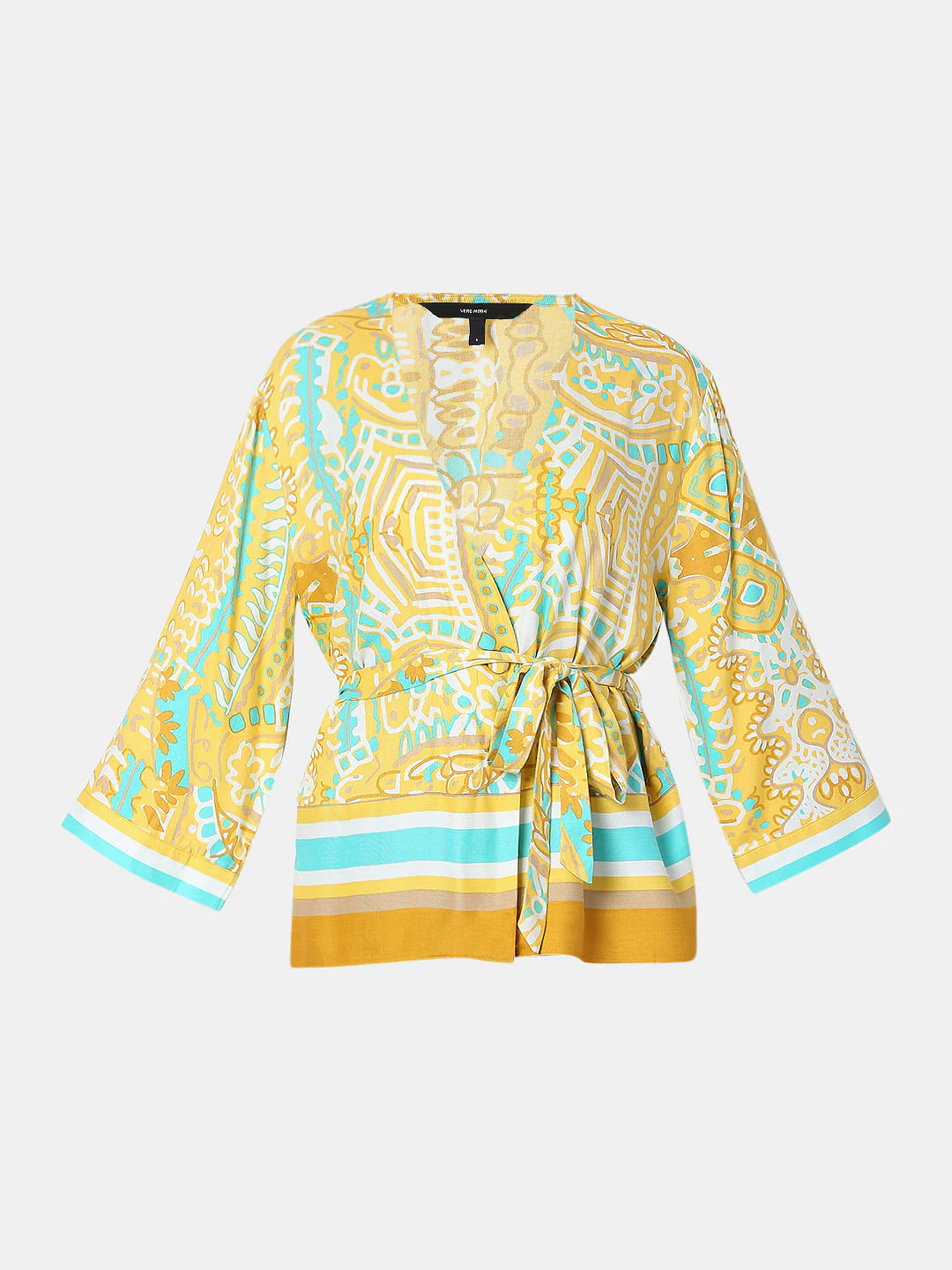 Yellow Abstract Print Co-Ord Set Top - Image 7
