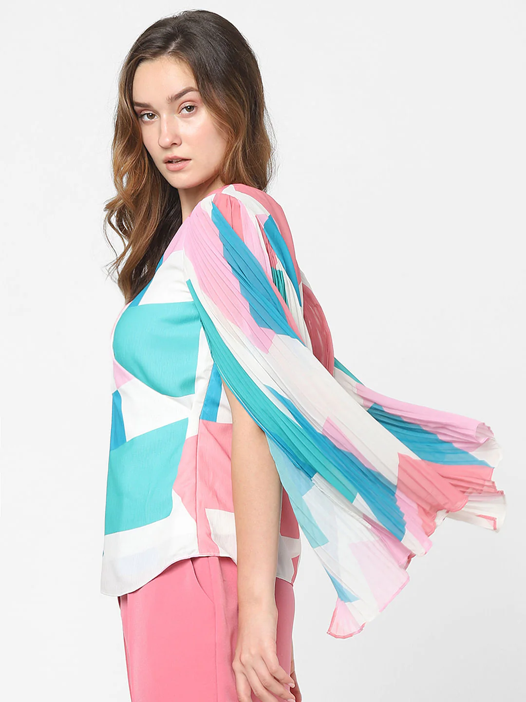 White Abstract Print Top - Image 3