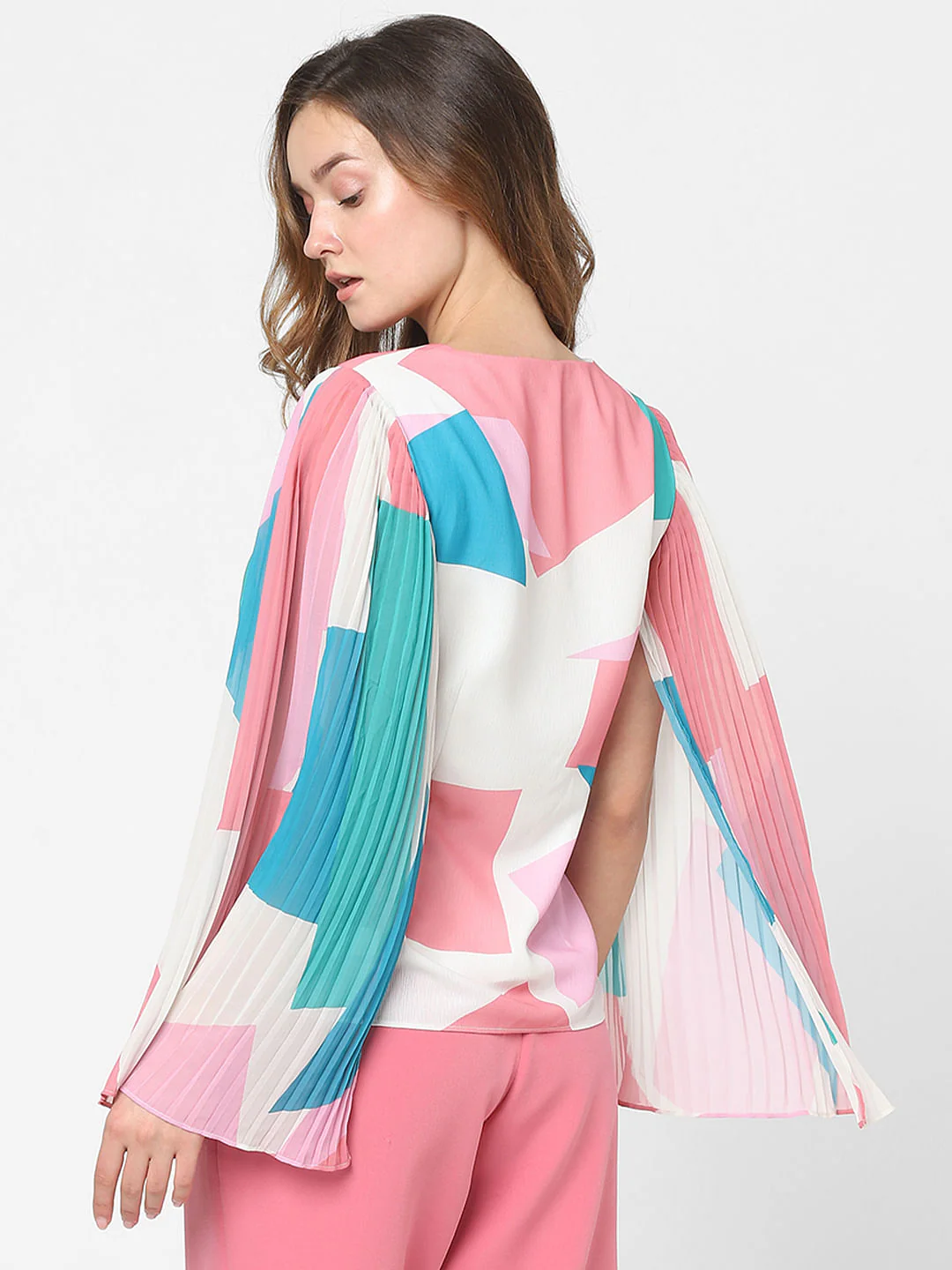 White Abstract Print Top - Image 4