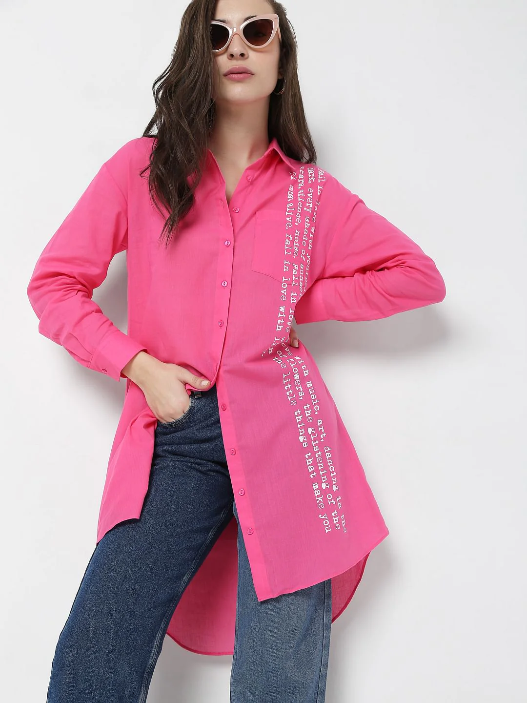 Pink High-Low Shirt