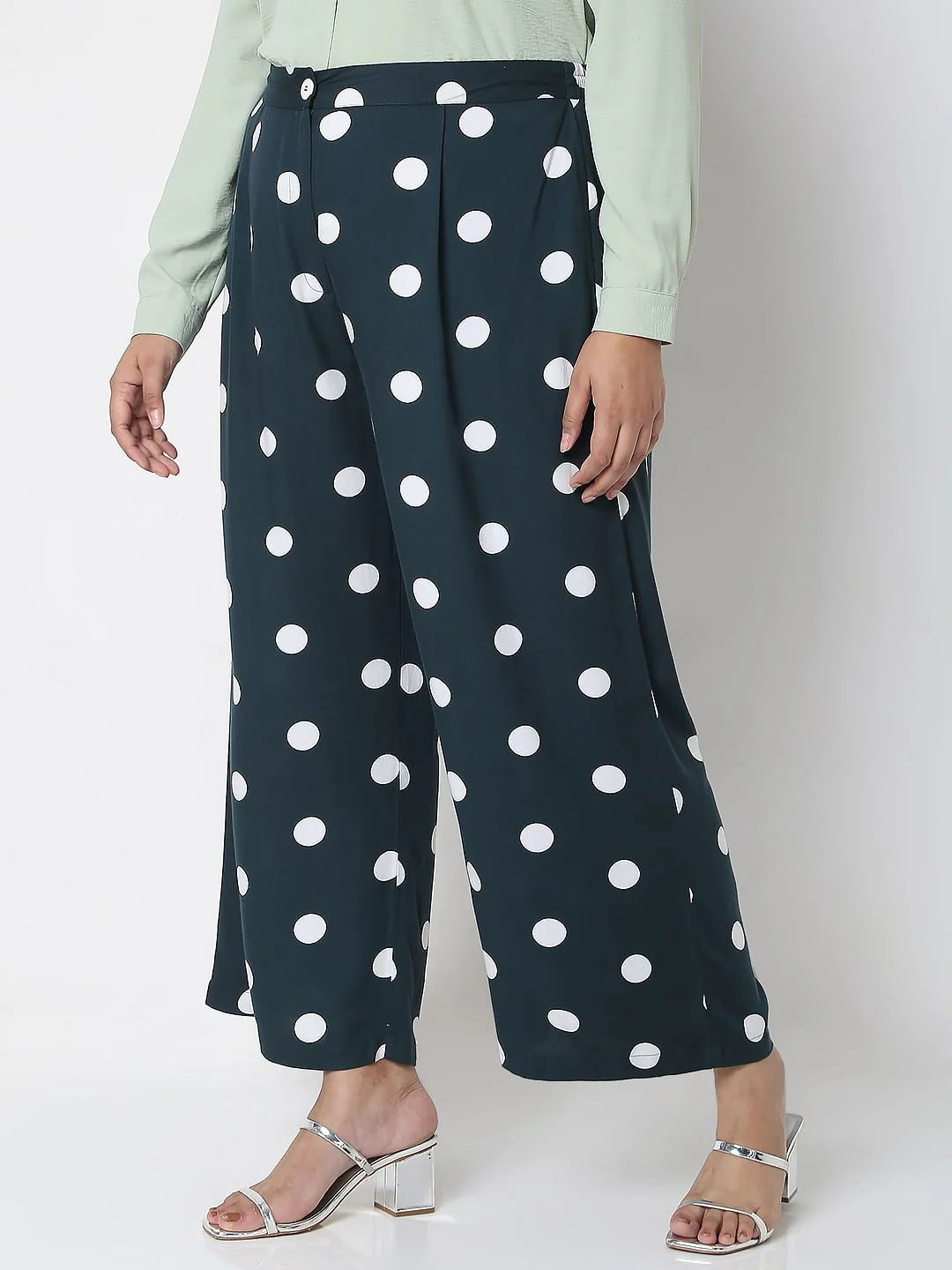 Curve Blue Polka Dot Pants - Image 3