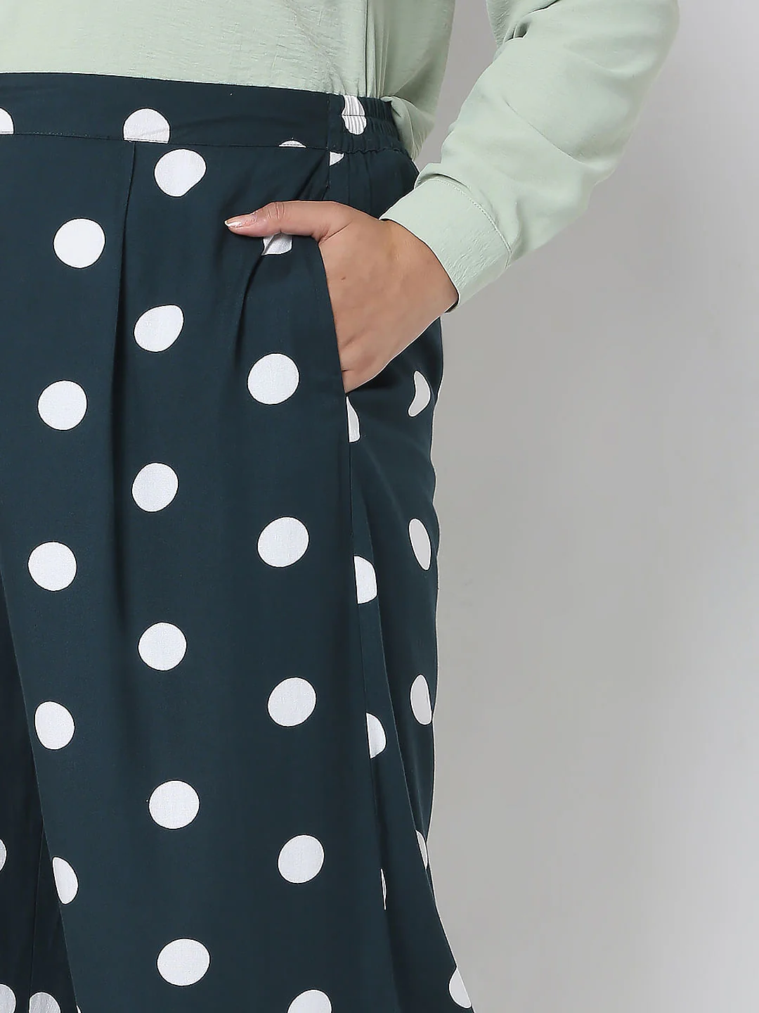 Curve Blue Polka Dot Pants - Image 5
