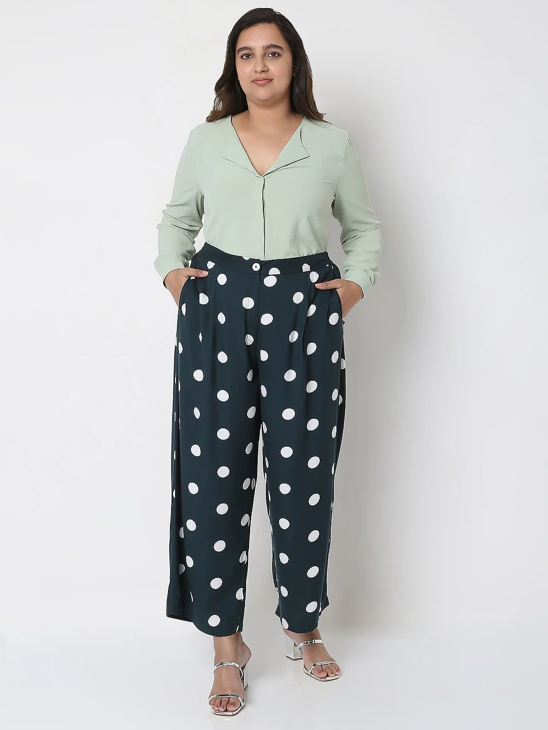 Curve Blue Polka Dot Pants - Image 6