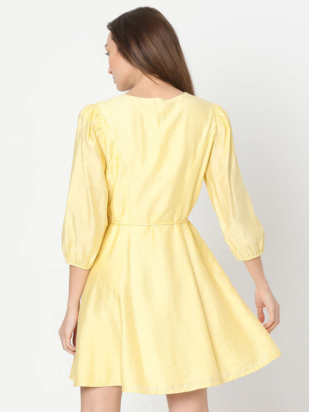 Yellow Fit & Flare Mini Dress - Image 4