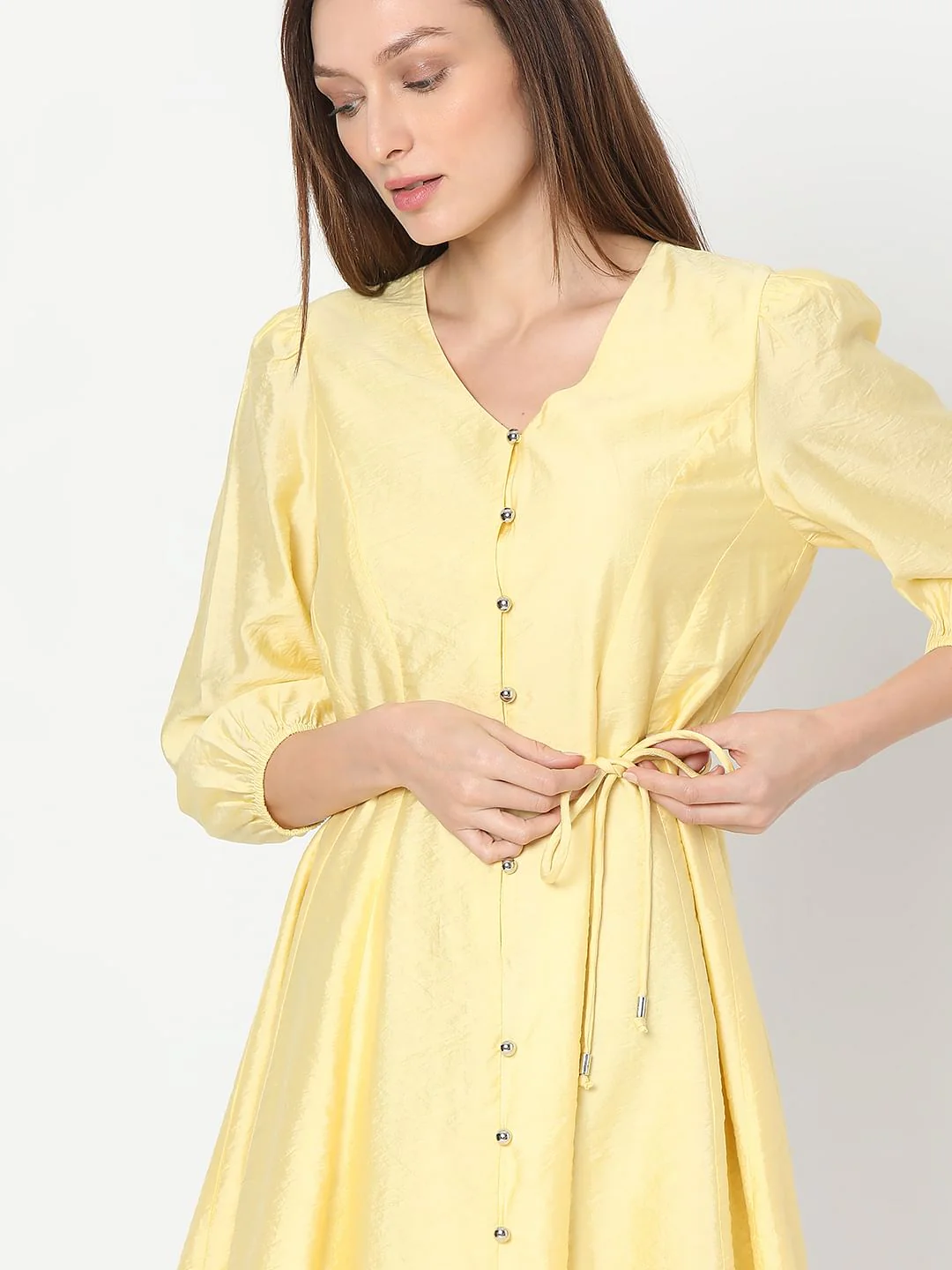 Yellow Fit & Flare Mini Dress - Image 6