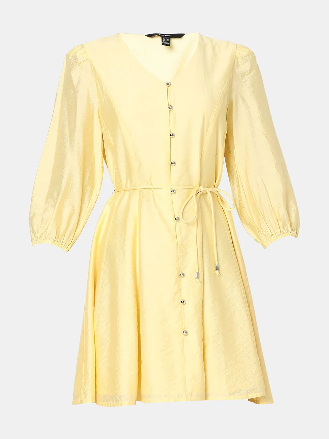 Yellow Fit & Flare Mini Dress - Image 7