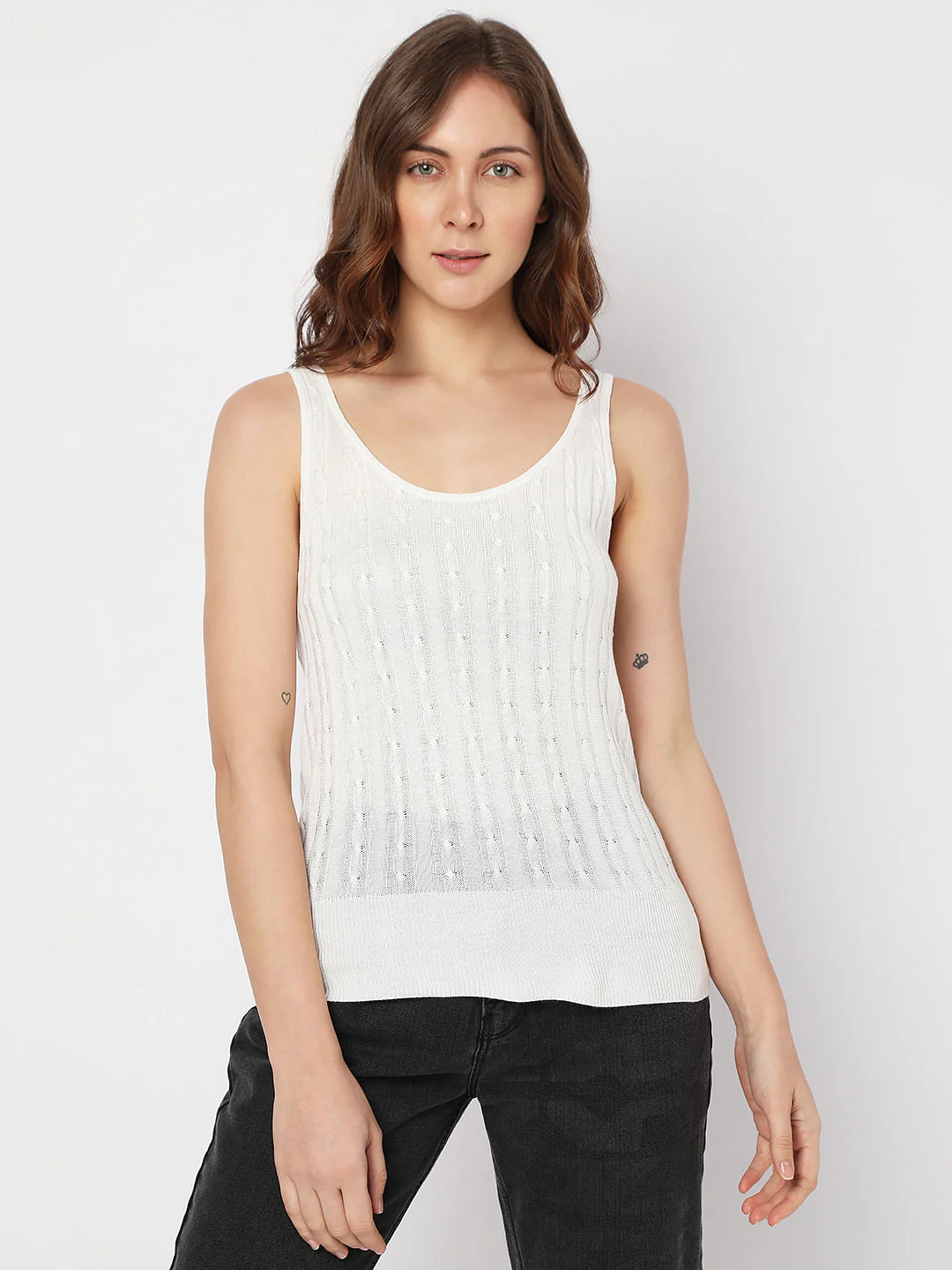White Flatknit Tank Top - Image 2