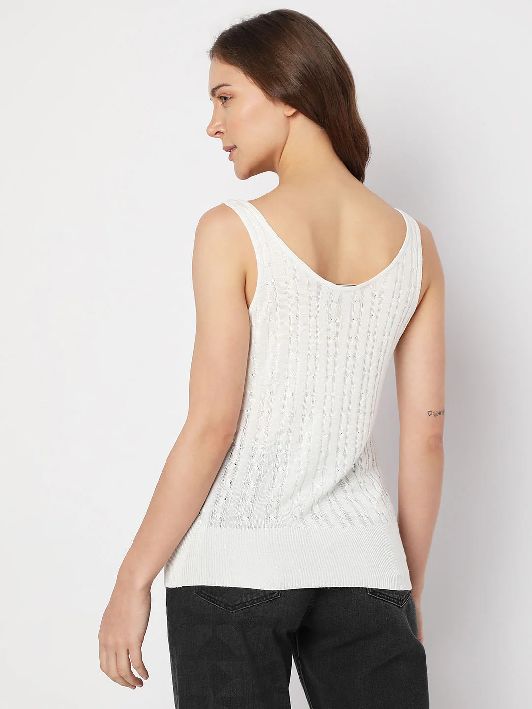 White Flatknit Tank Top - Image 4