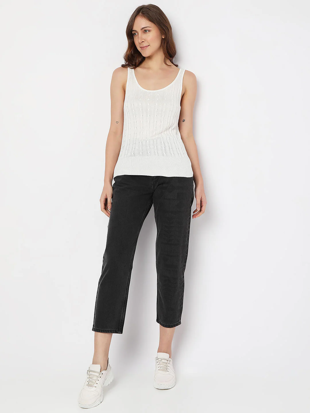 White Flatknit Tank Top - Image 5