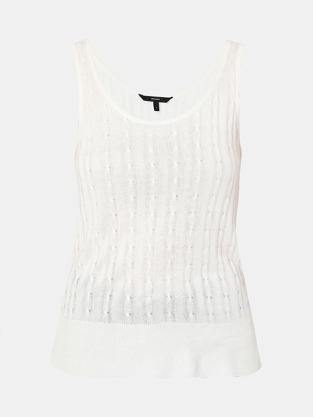 White Flatknit Tank Top - Image 7