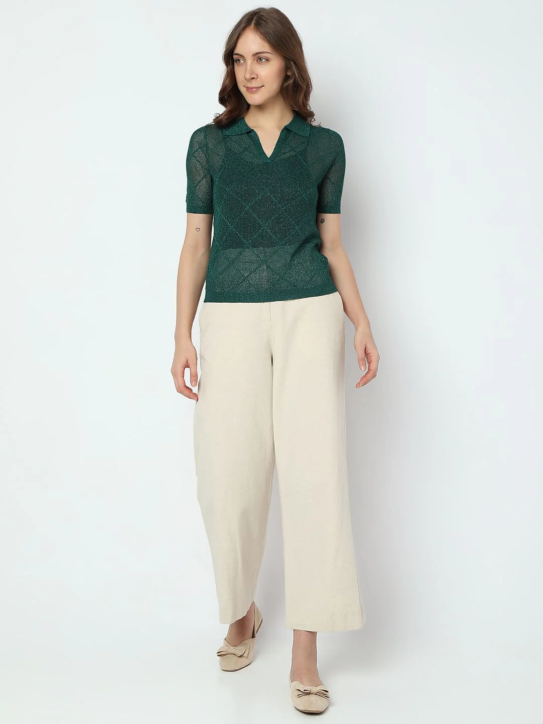 Green Knit Polo T-Shirt - Image 5
