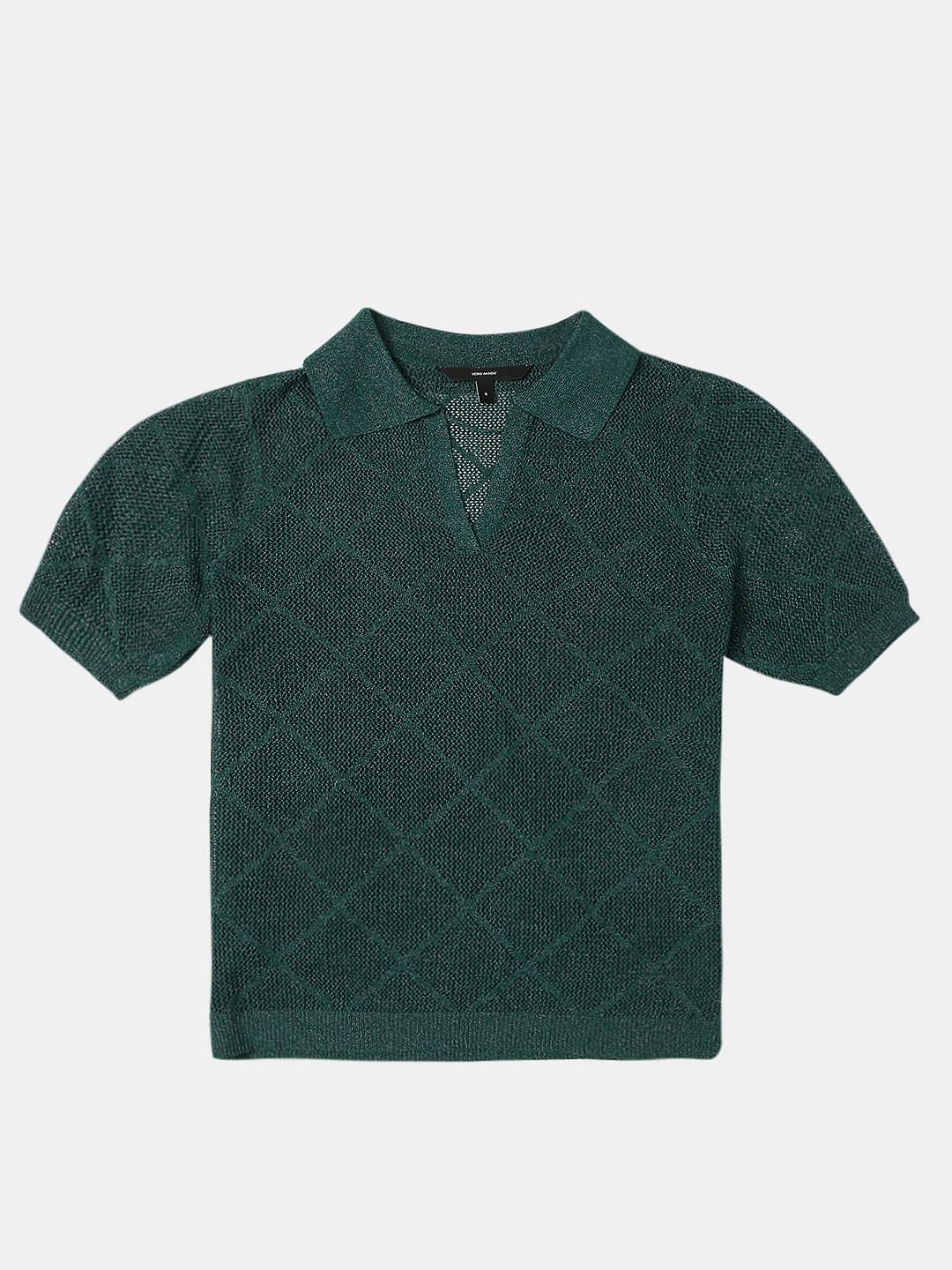 Green Knit Polo T-Shirt - Image 7