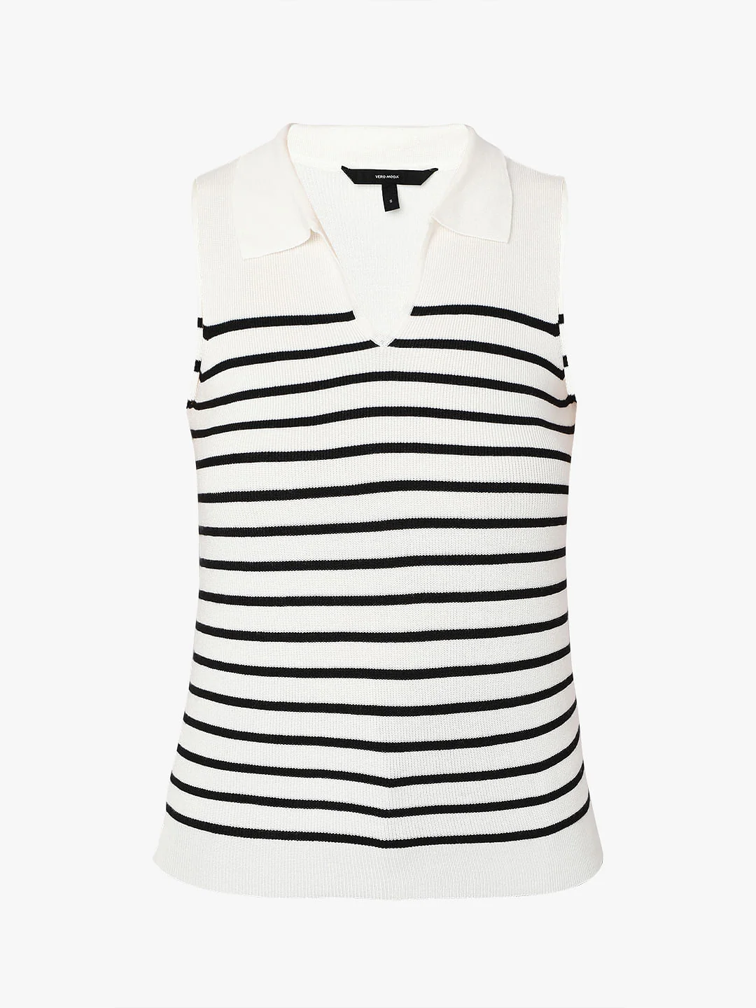 White Striped Flatknit Top - Image 7