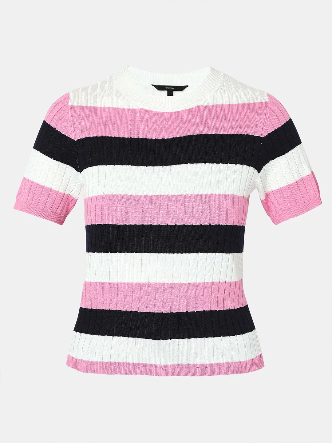 White Colourblocked Knit Top - Image 7