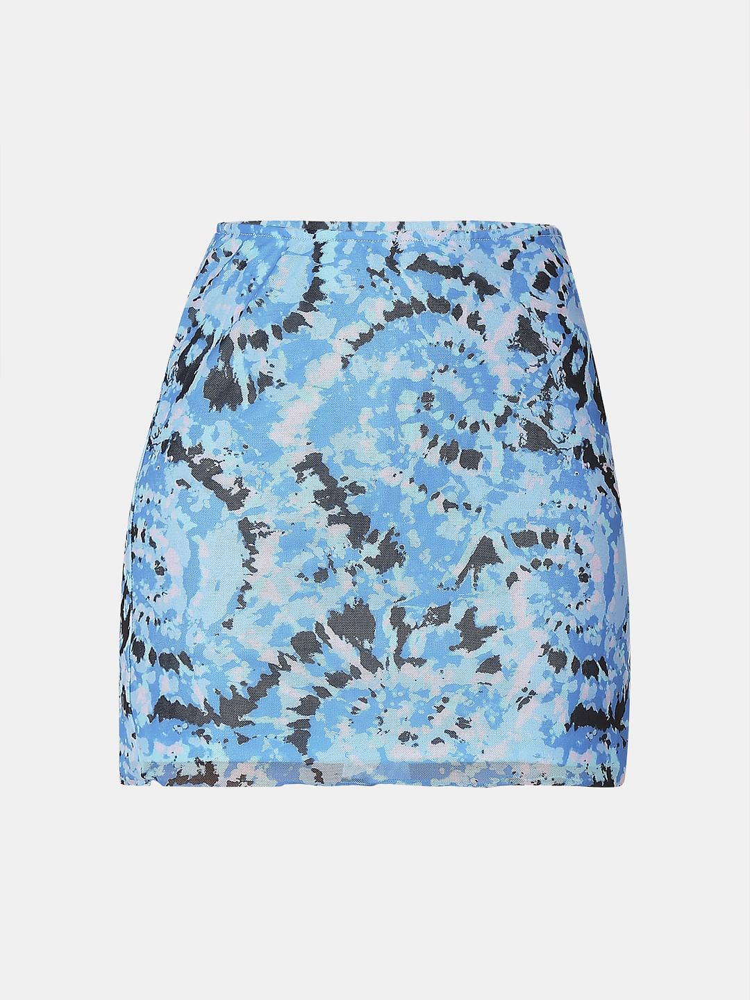 Blue High Rise Abstract Print Skirt - Image 6