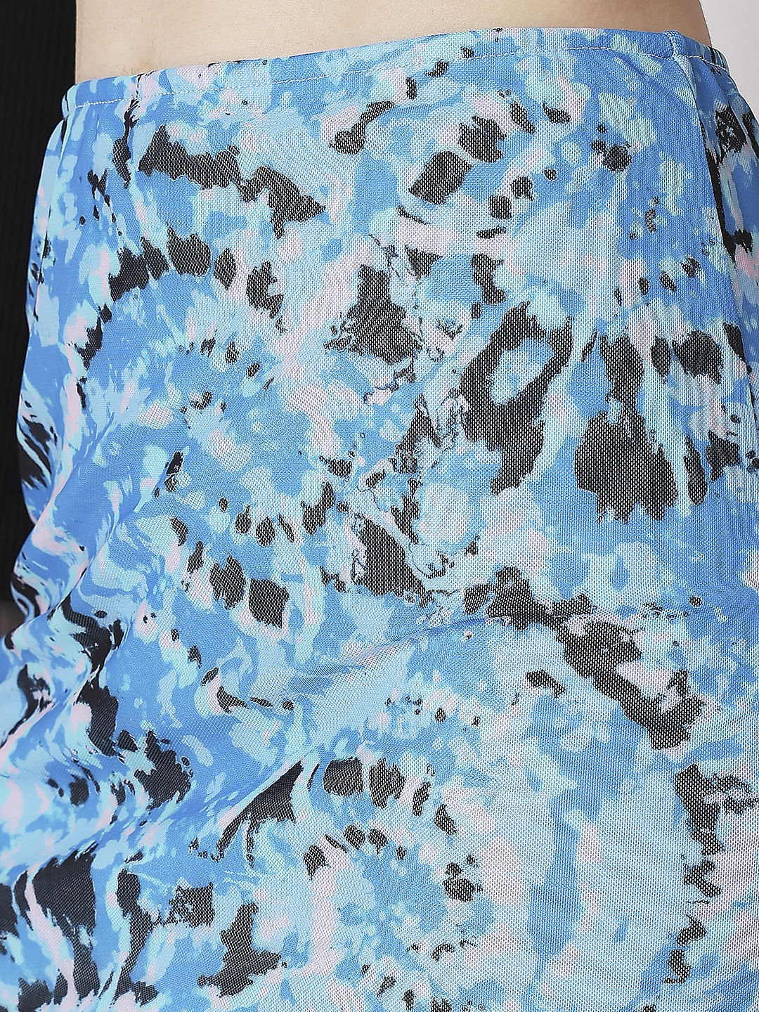 Blue High Rise Abstract Print Skirt - Image 7