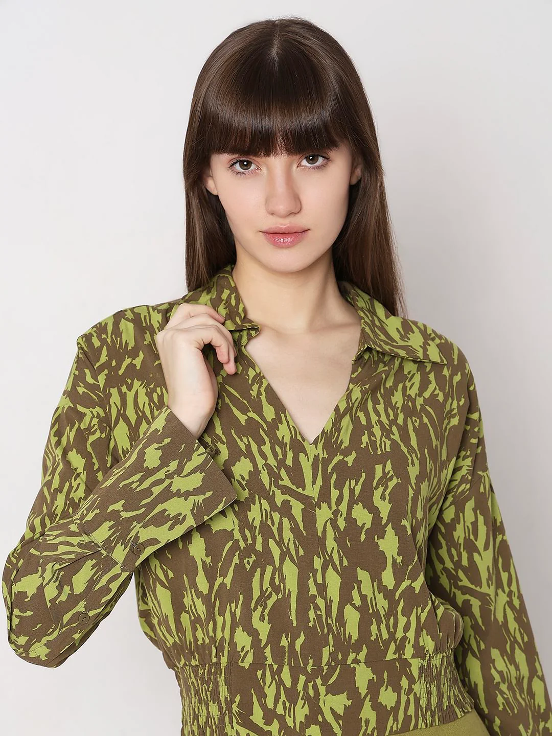 Green Animal Print Cropped Top - Image 6