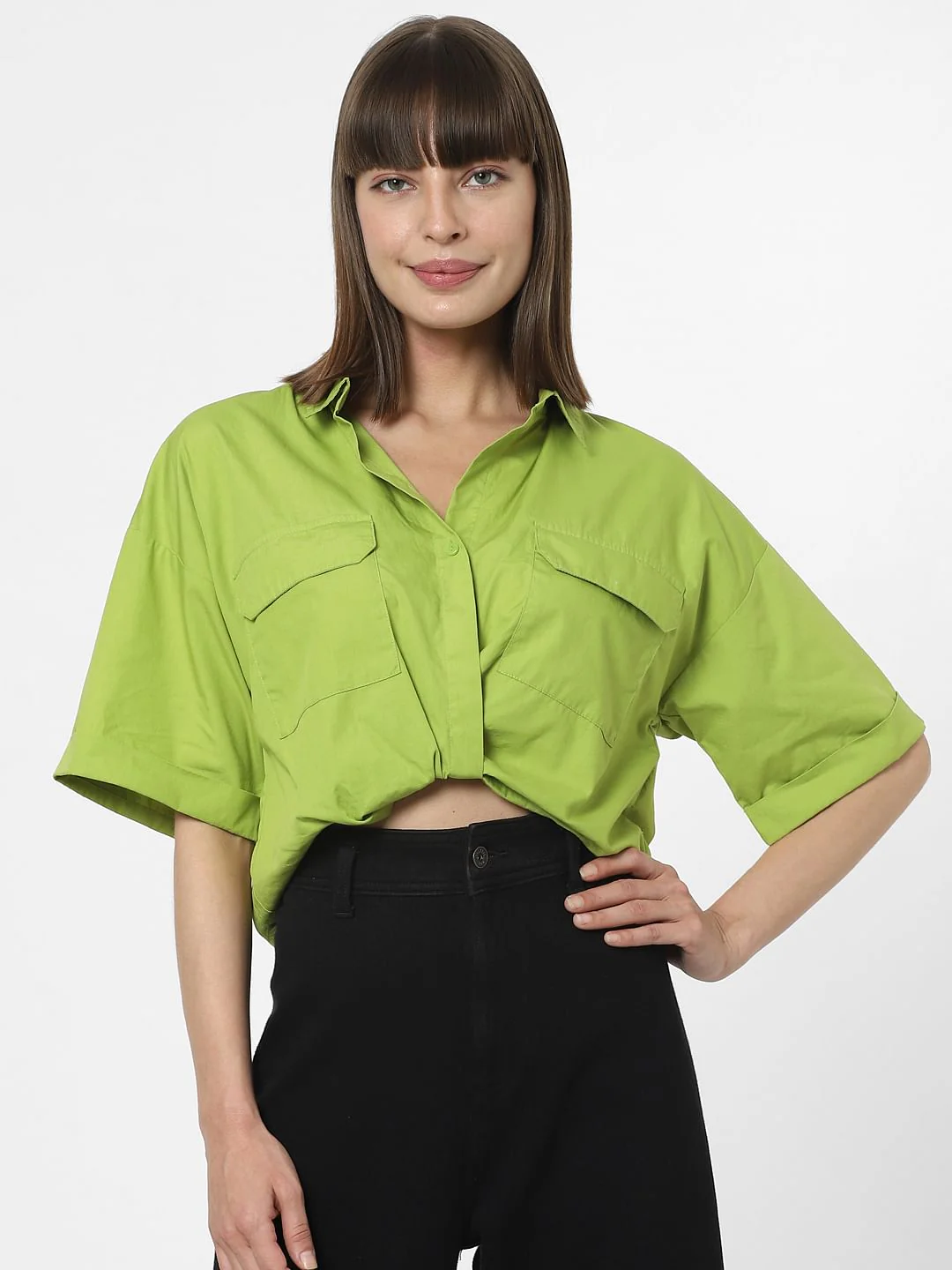 Green Cropped Shirt - Image 2