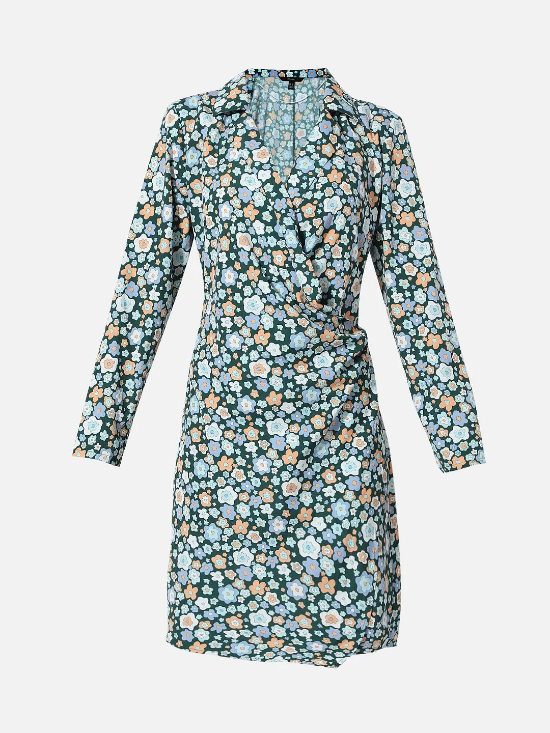 Green Floral Print Shirt Dress - Image 7
