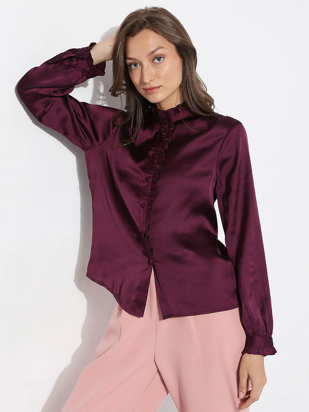 Dark Purple Satin Top - Image 2