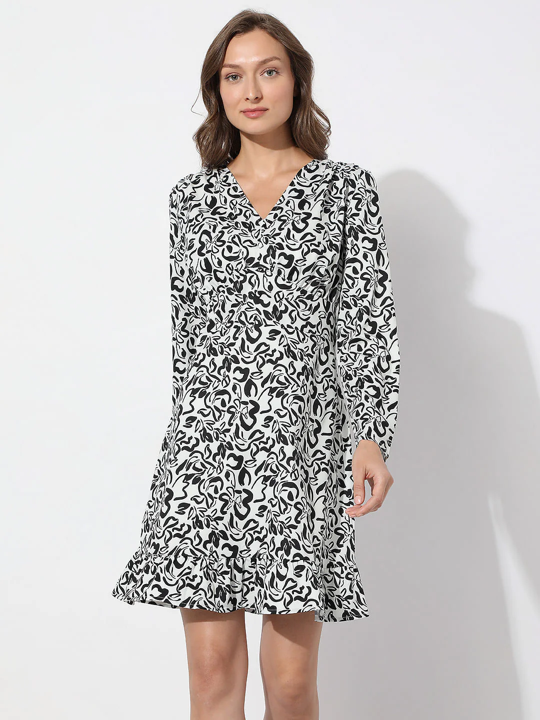 Black Monochrome Short Dress - Image 2