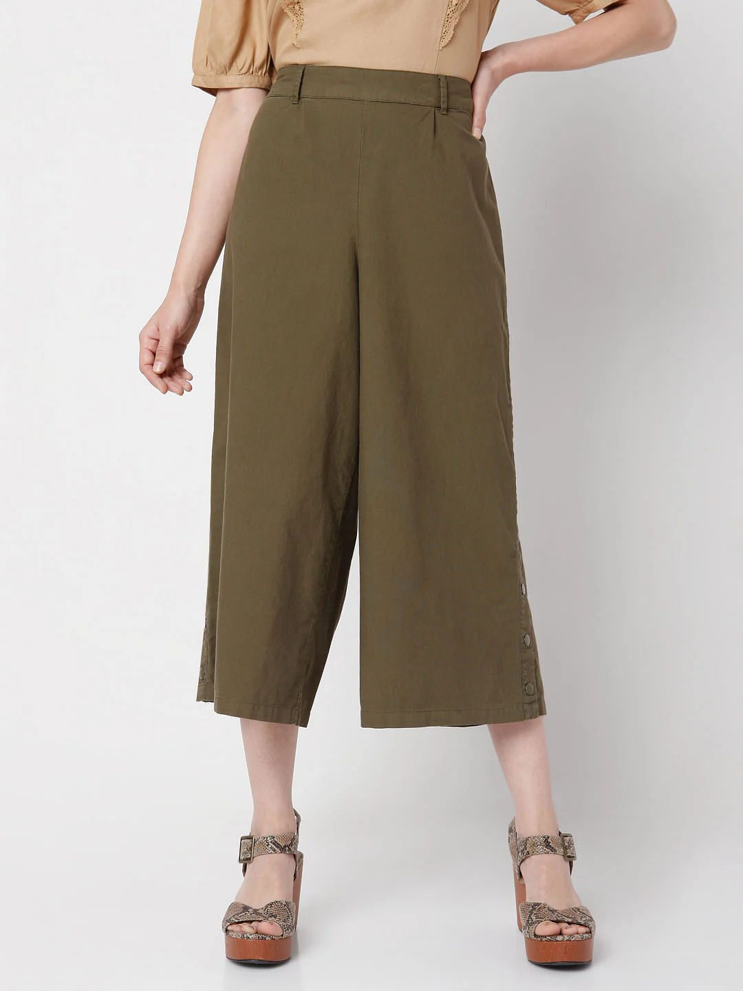 Green Wide Leg Pants - Image 2