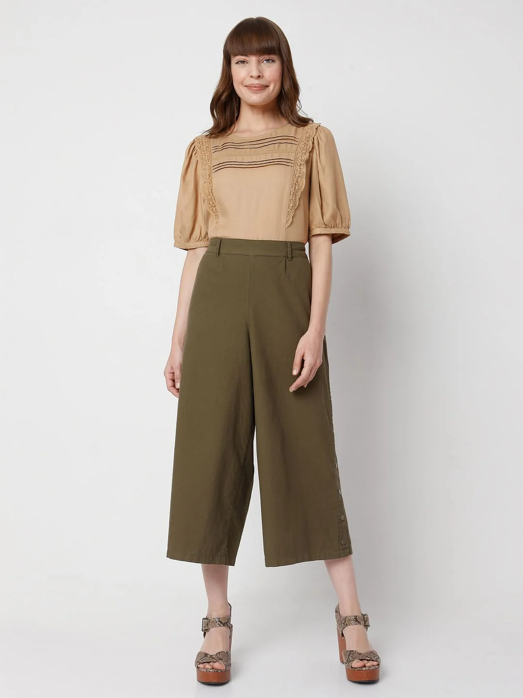 Green Wide Leg Pants - Image 6