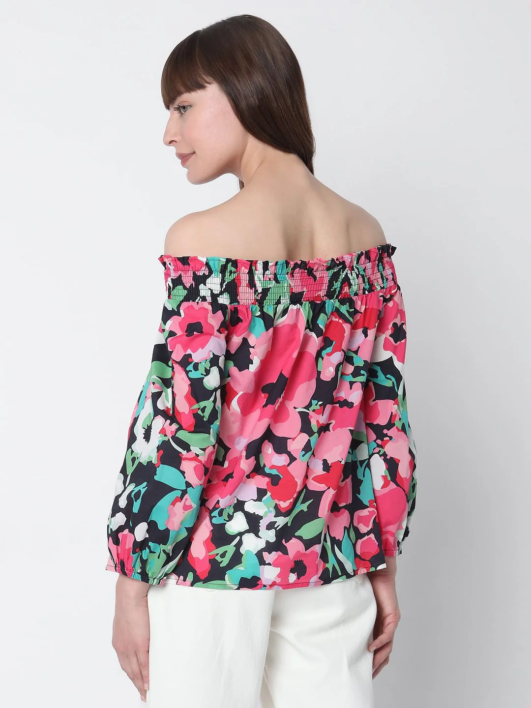 Pink Off-Shoulder Floral Top - Image 3